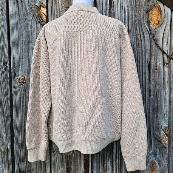 Henley Sweater Cabela's Size XL Tan Knit 1/4 Button Men's Pullover Fisherman - Picture 3 of 8